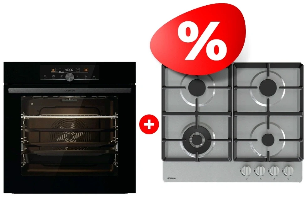 Комплект Встраиваемый духовой шкаф Gorenje BPS6747A06BG + Газовая варочная панель Gorenje GW641XHF