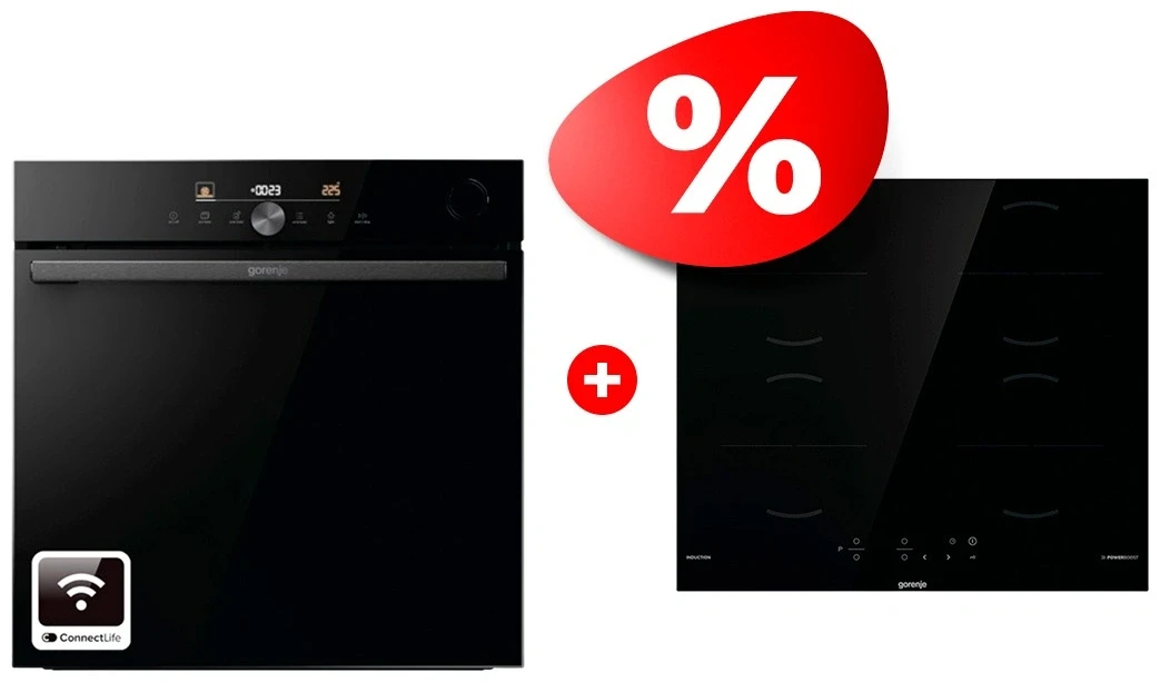 Жиынтық Встраиваемый духовой шкаф Gorenje BPSA6747DGWI + Индукционная поверхность Gorenje GI6401BSCE 