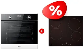 Комплект Встраиваемый духовой шкаф Haier HOX-P11CGBG + Стеклокерамическая варочная поверхность Haier HHY-C64NVTB