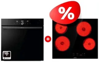 Жиынтық Встраиваемый духовой шкаф Gorenje BPSA6747DGWI + Gorenje шыны керамикалық плита ECT64BSCE 