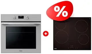Комплект Встраиваемый духовой шкаф Haier HOQ-K5AAN3GG + Стеклокерамическая варочная поверхность Haier HHY-C64NVTB