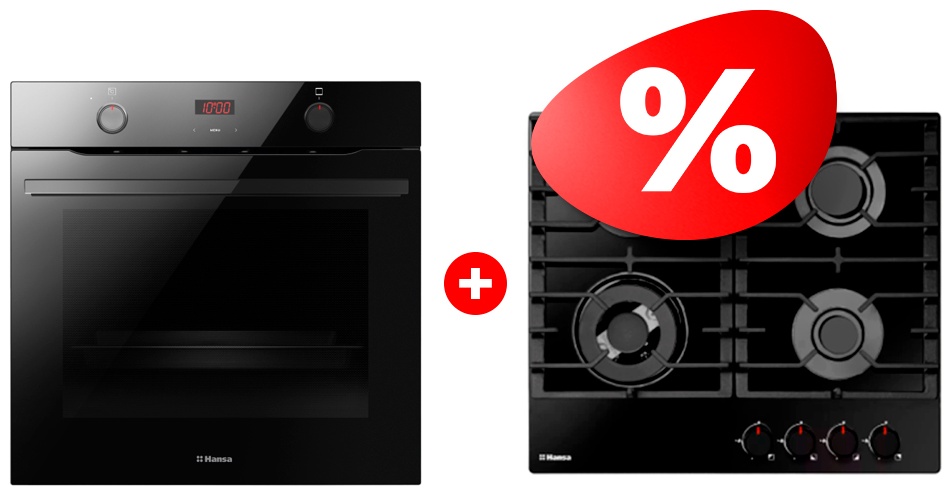 Комплект Встраиваемый духовой шкаф Hansa BOES684633 + Газовая варочная поверхность Hansa BHKS671830 