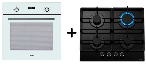 Жиынтық Haier кіріктірілетін пеші HOX-P06HGW + Haier газ пісіру беті HHX-G64CNB  - фото 2