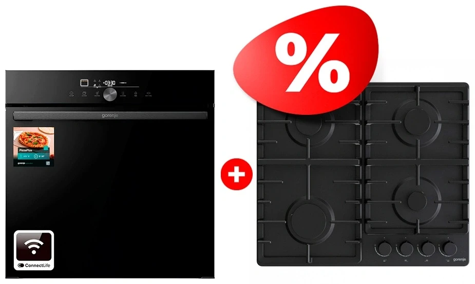 Жиынтық Встраиваемый духовой шкаф Gorenje GO66E PIZZA350C + Встраиваемая варочная панель Gorenje G641BHF 