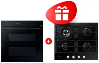 Жиынтық Встраиваемый духовой шкаф Samsung NV7B5765RAK/WT + Газовая варочная поверхность Samsung NA64H3030AK/WT 