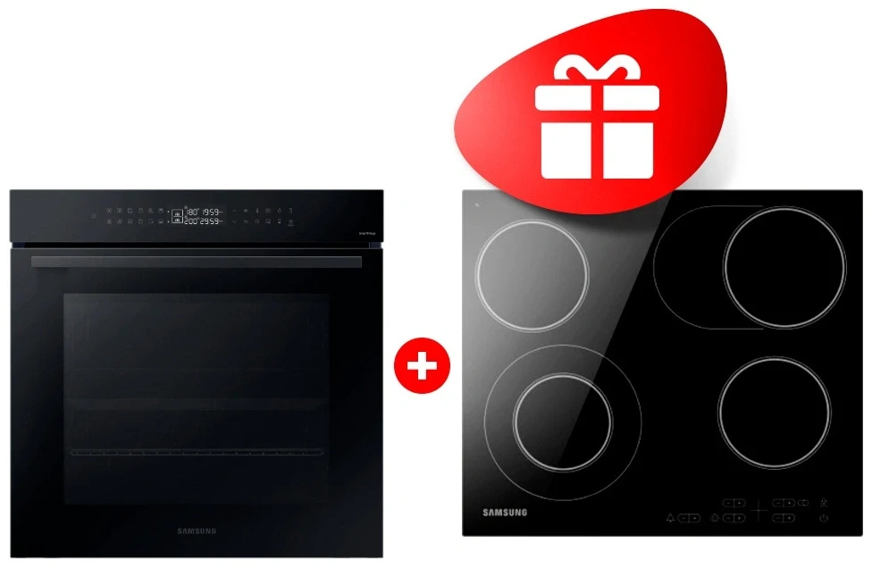 Комплект Встраиваемый духовой шкаф Samsung NV7B4245VAK/WT + Электрическая варочная поверхность Samsung NZ64T3516QK/WT 