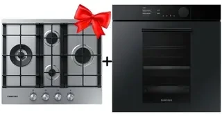 Жиынтық Встраиваемый духовой шкаф Samsung NV75T9979CD/WT Infinite Line + Газовая варочная поверхность Samsung NA64H3030BS 