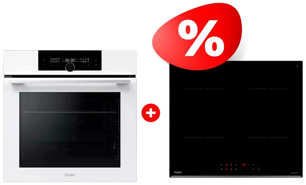 Жиынтық Встраиваемый духовой шкаф Haier HOQ-F6QSN3WB + Индукционная варочная панель Haier HHY-Y64PVB 