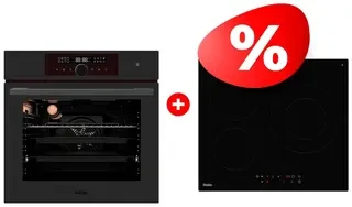 Жиынтық Встраиваемый духовой шкаф Haier HOX-FP5RAGG + Стеклокерамическая варочная панель Haier HHK-C63NDB 