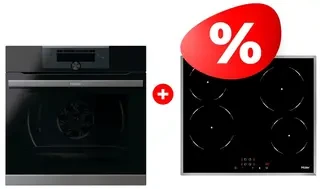 Комплект Встраиваемый духовой шкаф Haier HWO60SM5F5B1H + Стеклокерамическая варочная поверхность Haier HHY-C64NFB 