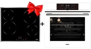 Жиынтық Встраиваемый духовой шкаф Haier HOX-FP5AWB + Стеклокерамическая варочная поверхность Haier HHY-C64NFB 