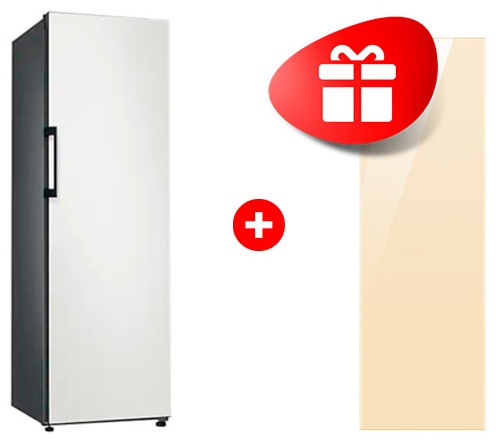 Комплект Декоративная панель для однодверного холодильника Samsung RA-R23DAA18GG Ваниль + Холодильник Samsung BeSpoke RR39T7475AP/WT 