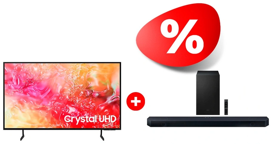 Комплект Саундбар Samsung HW-Q700C/RU + LED телевизор Samsung UE43DU7100UXCE 