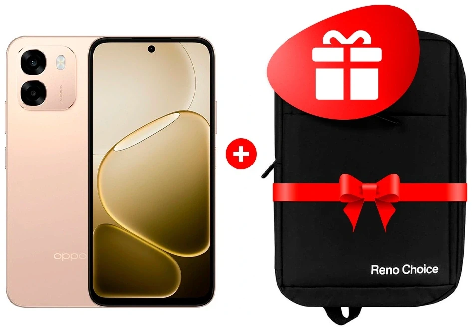 Комплект Смартфон OPPO A6 8/128GB Aurora Gold + Рюкзак Oppo Reno Choice Black 