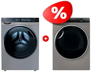 Комплект Стиральная машина Haier HW100-BD14378S + Сушильная машина Haier HD90-A2979S 