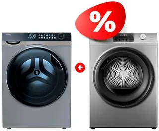 Комплект Стиральная машина Haier HW100-BD14378S + Сушильная машина Haier HD90-A2959S 