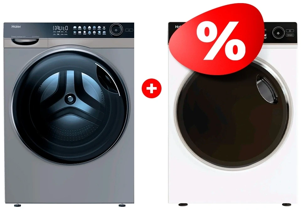 Комплект Стиральная машина Haier HW100-BD14378S + Сушильная машина Haier HD105-A2336 