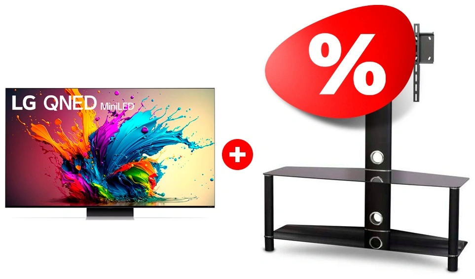 Комплект QNED телевизор LG 65QNED91T6A + ТВ тумба Mart Аврора 42″ 