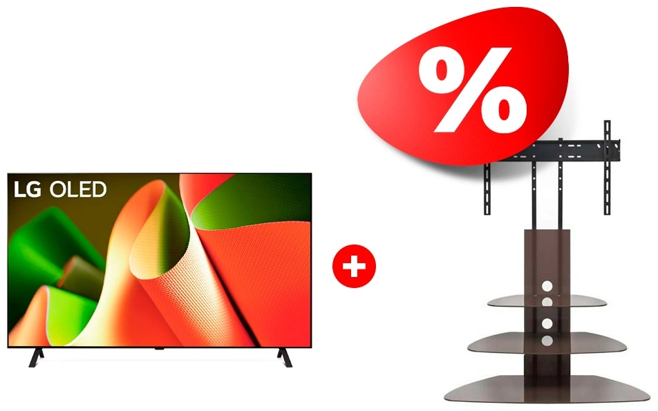 Жиынтық OLED телевизор LG OLED55B4RLA + Mart сөресі Плаза-Консоль 50″ 