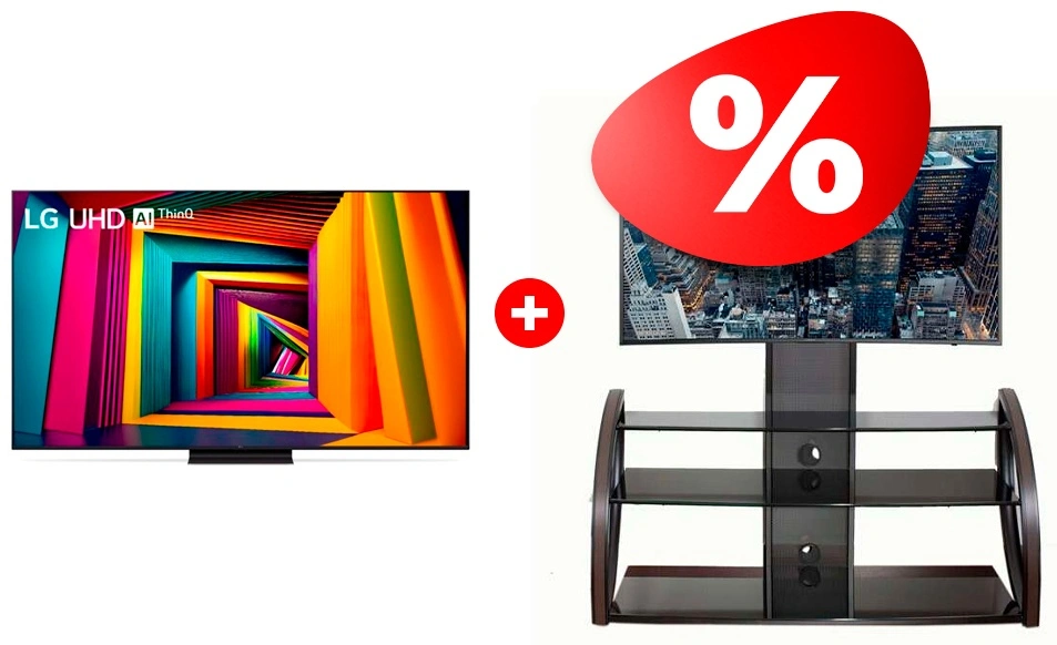 Комплект LED телевизор LG 55UT91006LA + ТВ тумба Mart Каскад 65″ 