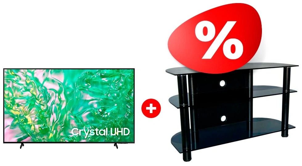 Жиынтық Samsung LED теледидар UE55DU8000UXCE + Стеклокомплекс сөресі ТV-SR 1000/3 