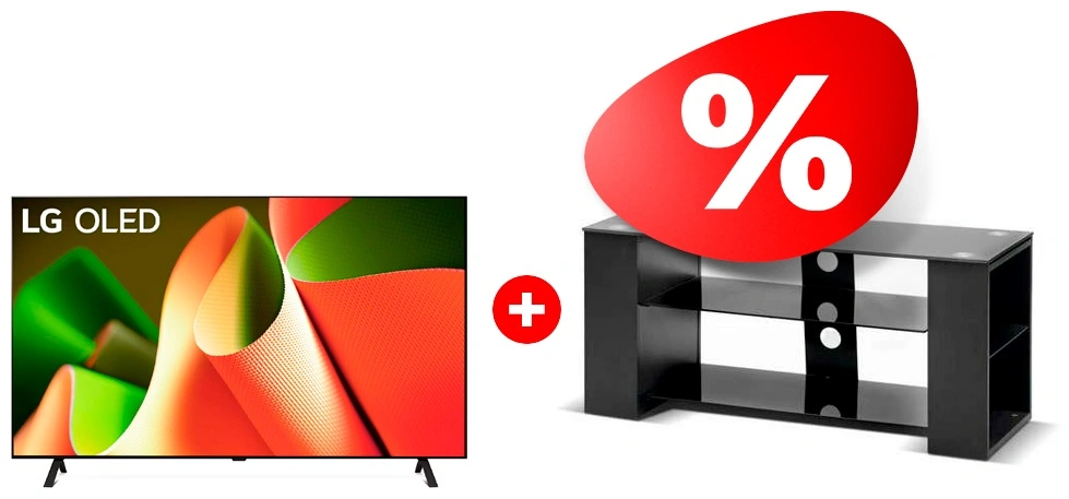 Комплект OLED телевизор LG OLED55B4RLA + ТВ тумба Mart Готика 42″ 