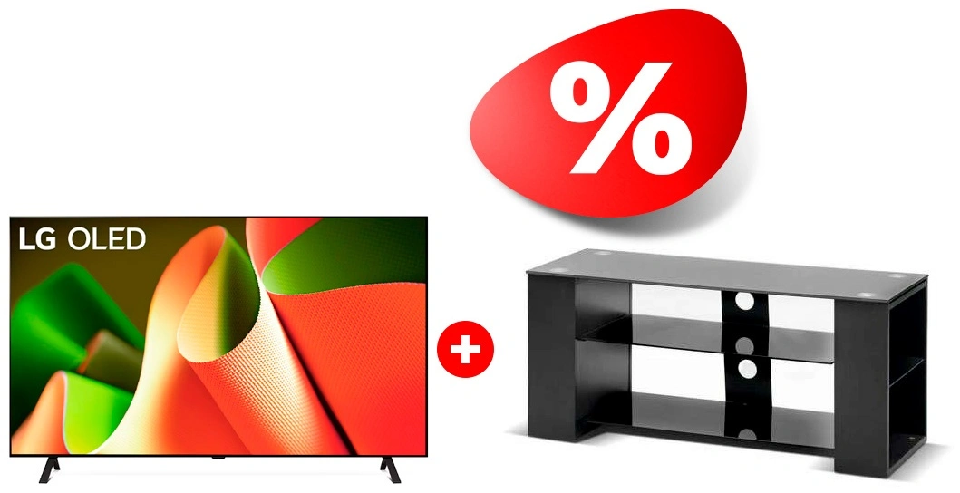 Комплект OLED телевизор LG OLED65B4RLA + ТВ тумба Mart Готика 42″ 