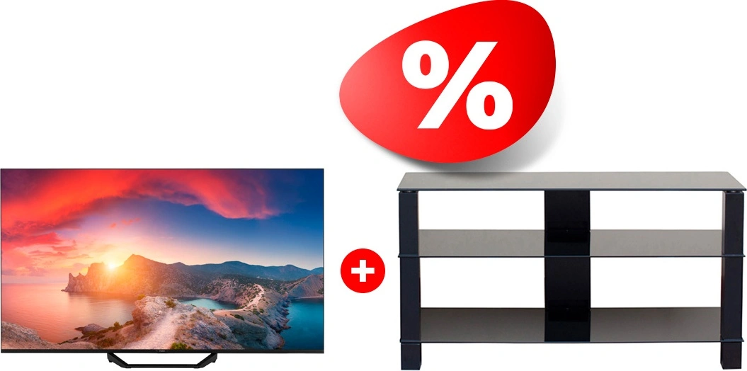 Комплект QLED телевизор Haier 65 S2 Pro + ТВ тумба Mart Рим 46″ 