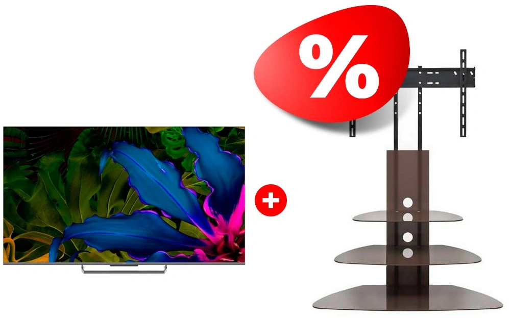 Жиынтық Haier QLED теледидары 55 S6 + Mart сөресі Плаза-Консоль 50″ 