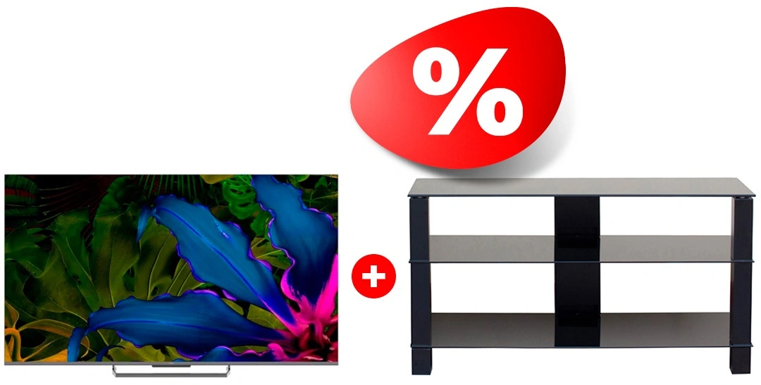 Комплект QLED телевизор Haier 75 S6 + ТВ тумба Mart Рим 46″ 