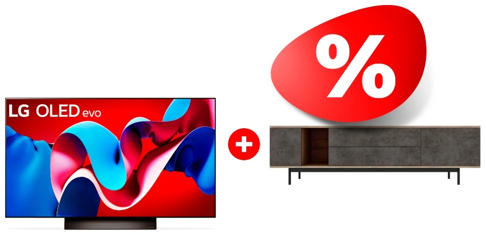 Жиынтық OLED телевизор LG OLED65C4RLA + Mart сөресі Агат 1800 85″ 