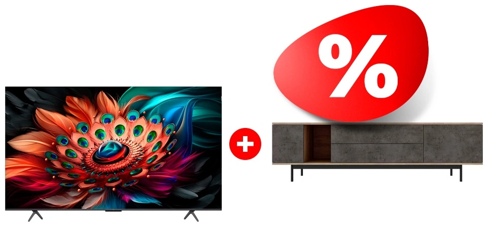 Жиынтық QLED Телевизор TCL 55C655 + Mart сөресі Агат 1800 85″ 