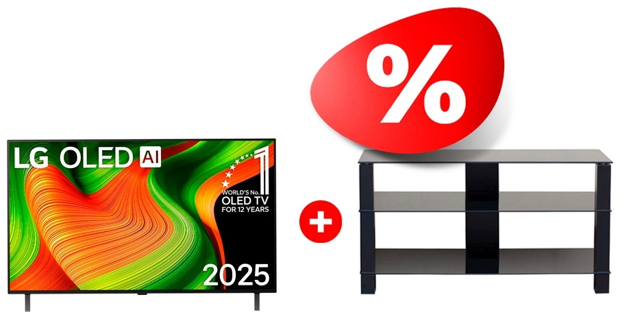 Комплект OLED телевизор LG OLED55B5RLA + ТВ тумба Mart Рим 46″ 