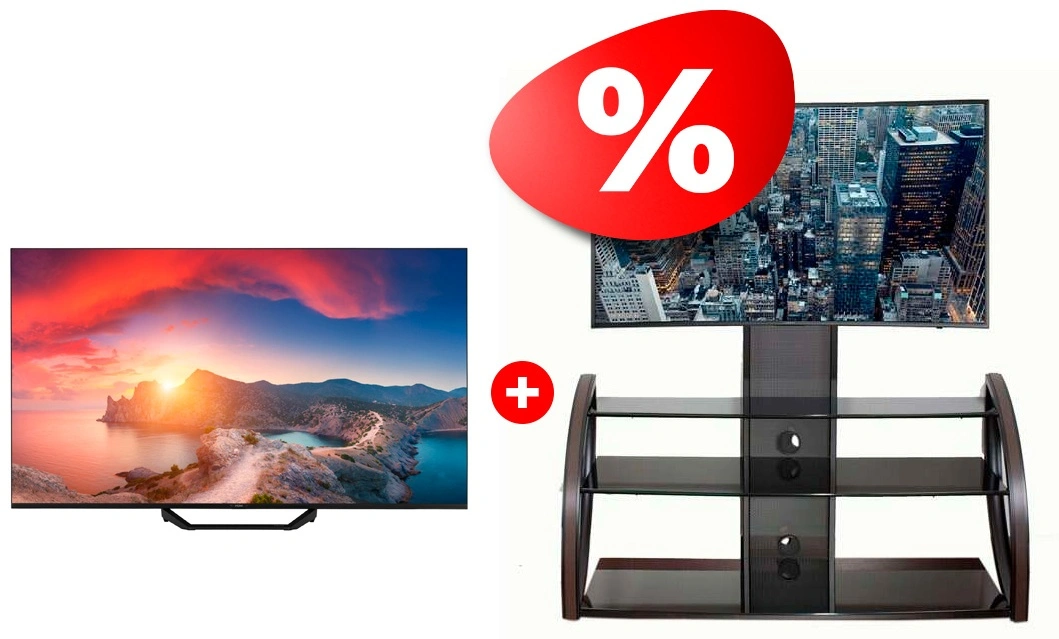 Комплект QLED телевизор Haier 65 S2 Pro + ТВ тумба Mart Каскад 65″ 