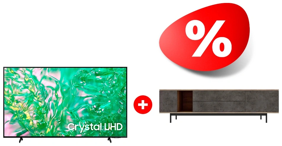 Жиынтық Samsung LED теледидар UE55DU8000UXCE + Mart сөресі Агат 1800 85″ 