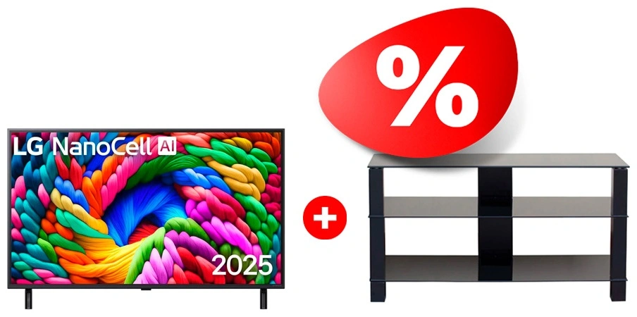 Комплект LED телевизор LG 65NANO90A6B + ТВ тумба Mart Рим 46″ 