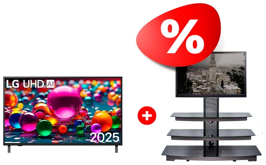 Комплект LED телевизор LG 55UA75009LA + ТВ тумба Mart Верона 65″ 