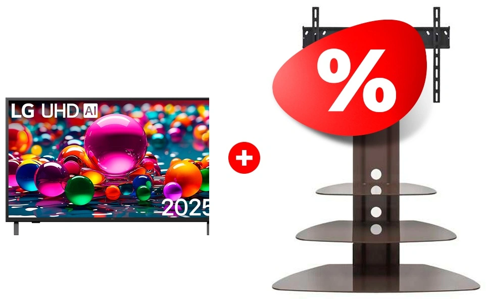 Комплект LED телевизор LG 55UA75009LA + ТВ тумба Mart Плаза-Консоль 50″ 