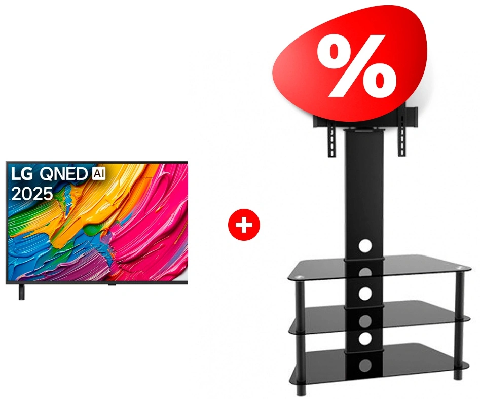 Жиынтық QNED теледидар LG 65QNED80A6A + ARG сөресі TP2003S 47″ 