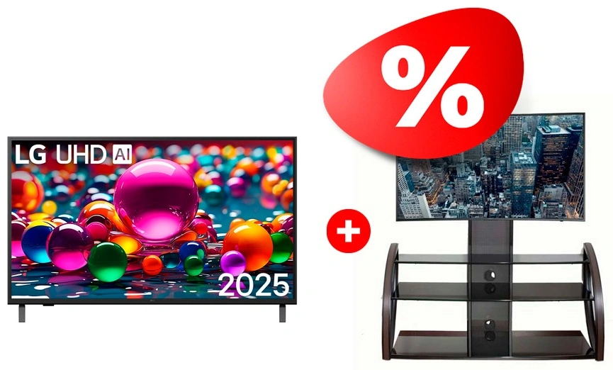 Жиынтық LG LED теледидары 86UA75009LA + Mart сөресі Каскад 65″ 