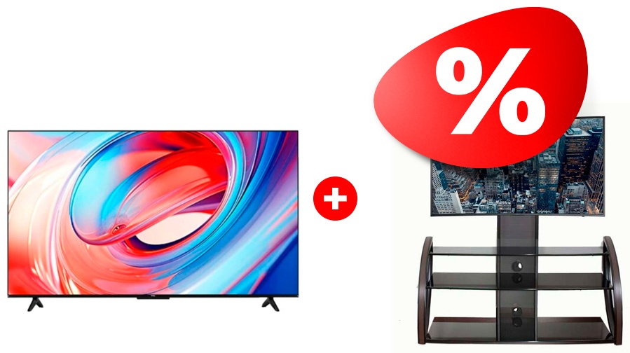 Комплект LED Телевизор TCL 65V6B + ТВ тумба Mart Каскад 65″ 