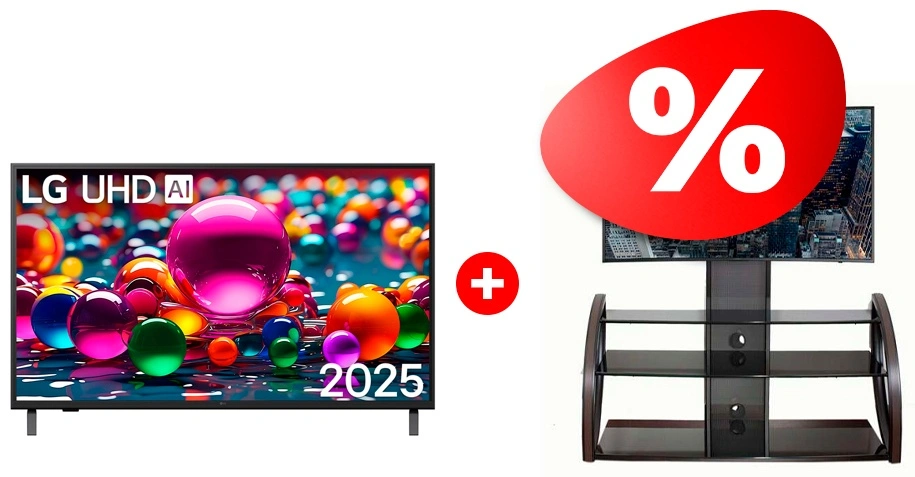 Жиынтық LG LED теледидары 65UA75009LA + Mart сөресі Каскад 65″ 