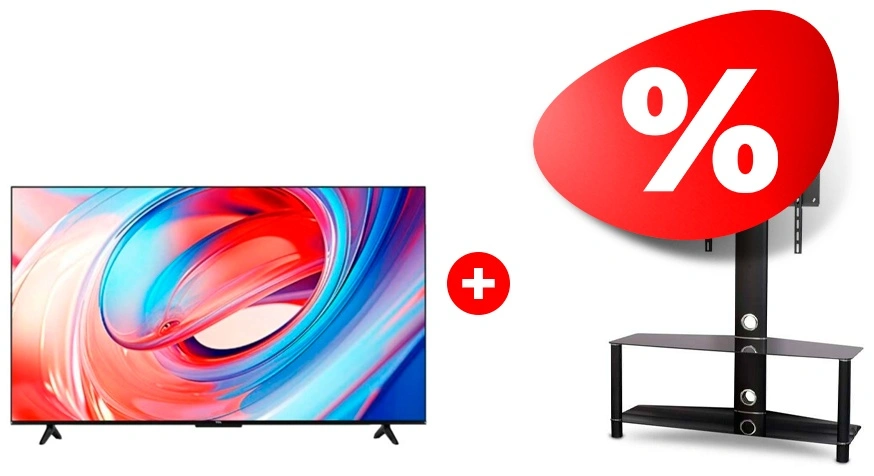Комплект LED Телевизор TCL 75V6B + ТВ тумба Mart Аврора 42″ 