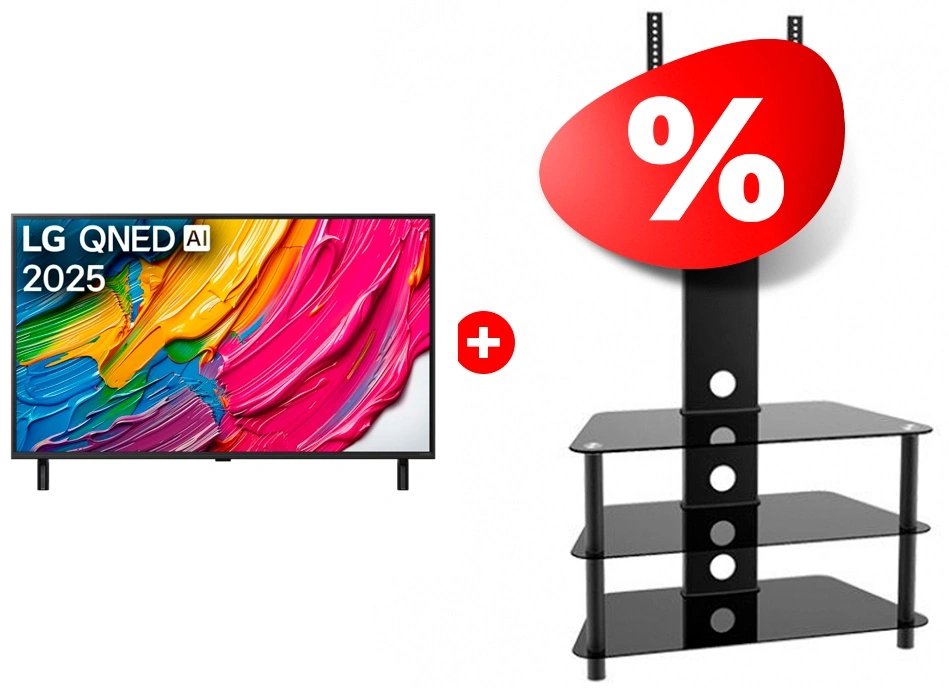 Жиынтық QNED теледидары LG 75QNED80A6A + ARG сөресі TP2003S 47″ 