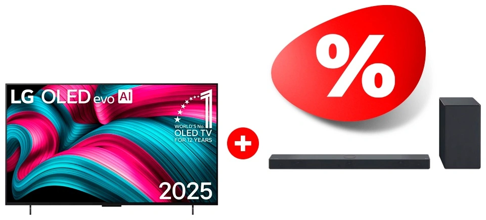 Комплект OLED телевизор LG OLED83C5RLA + Саундбар LG SC9S 