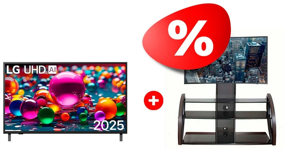 Жиынтық LG LED теледидары 75UA75009LA + Mart сөресі Каскад 65″ 