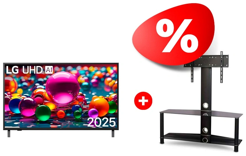 Комплект LED телевизор LG 75UA75009LA + ТВ тумба Mart Аврора 42″ 