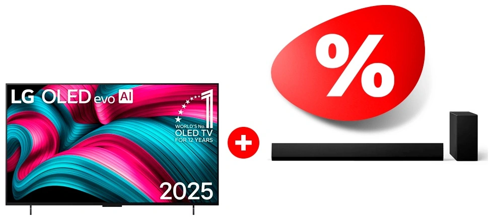 Жиынтық OLED телевизор LG OLED65C5RLA + Саундбар LG SG10TY 