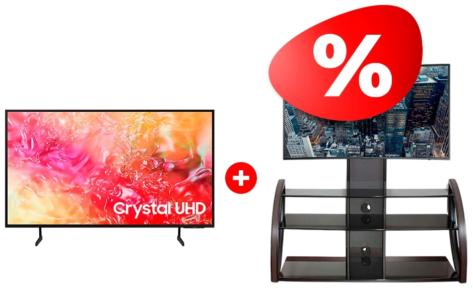 Комплект LED телевизор Samsung UE55DU7100UXCE + ТВ тумба Mart Каскад 65″ 