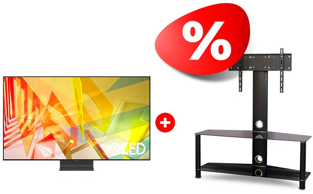 Жиынтық QLED Samsung теледидары QE65Q90TAUXCE + Mart сөресі Аврора 42″ 
